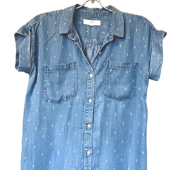 Thread & Supply Chambray Button Down Dress Size Small - Picture 2 of 8